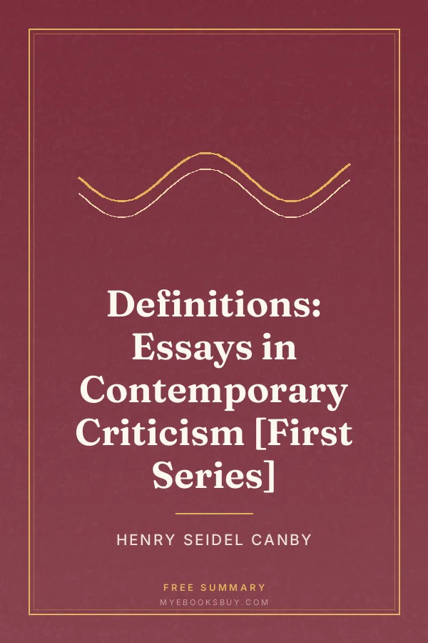 Cover of Definitions: Essays in Contemporary Criticism [First Series]
