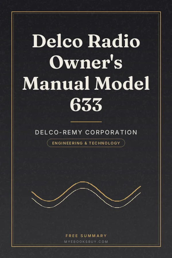Cover of Delco Radio Owner's Manual Model 633