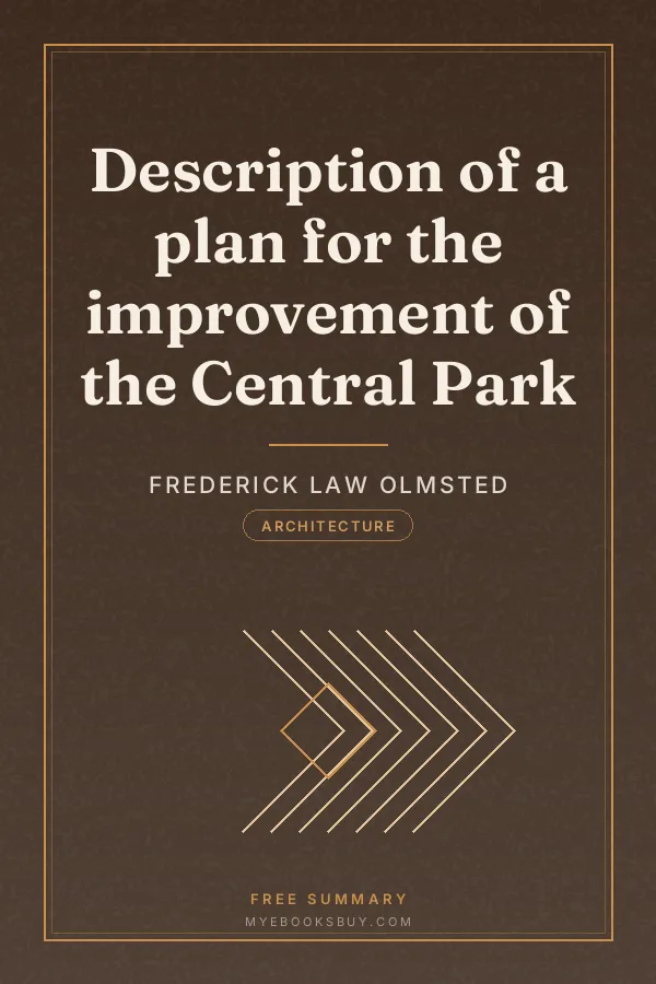 Cover of Description of a plan for the improvement of the Central Park