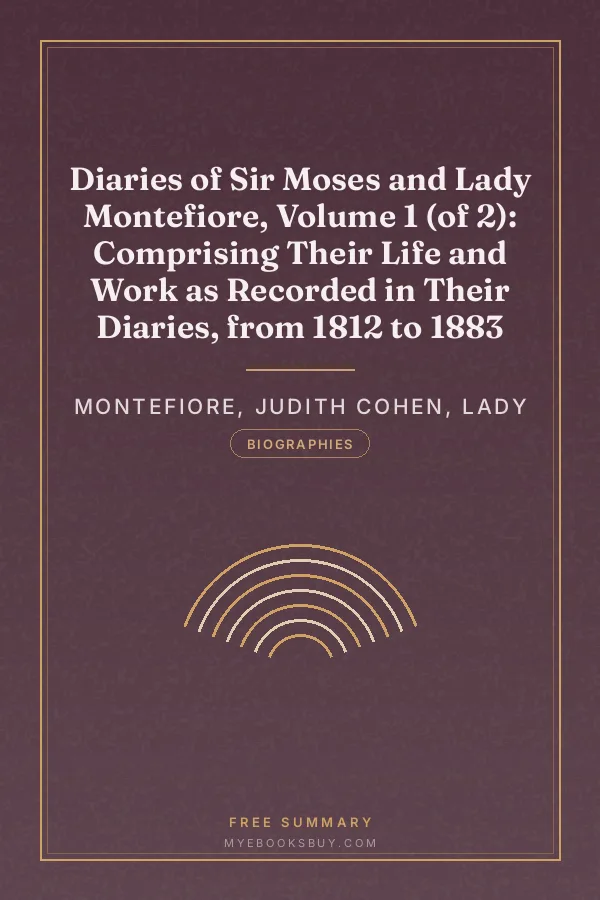 Cover of Diaries of Sir Moses and Lady Montefiore, Volume 1 (of 2): Comprising Their Life and Work as Recorded in Their Diaries, from 1812 to 1883