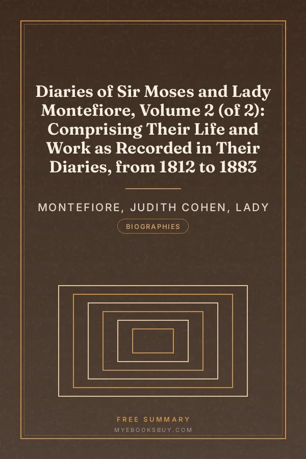 Cover of Diaries of Sir Moses and Lady Montefiore, Volume 2 (of 2): Comprising Their Life and Work as Recorded in Their Diaries, from 1812 to 1883