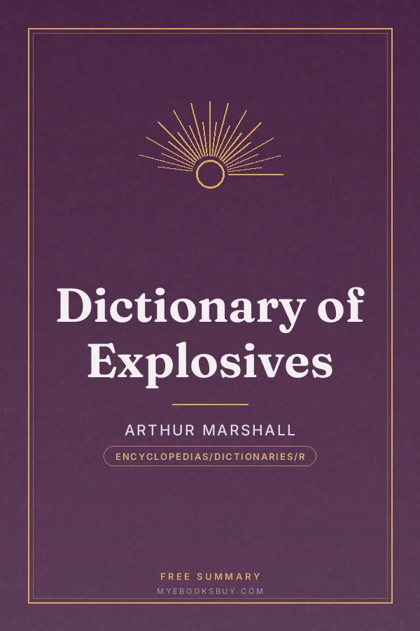 Cover of Dictionary of Explosives