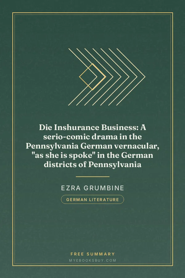 Cover of Die Inshurance Business: A serio-comic drama in the Pennsylvania German vernacular, "as she is spoke" in the German districts of Pennsylvania