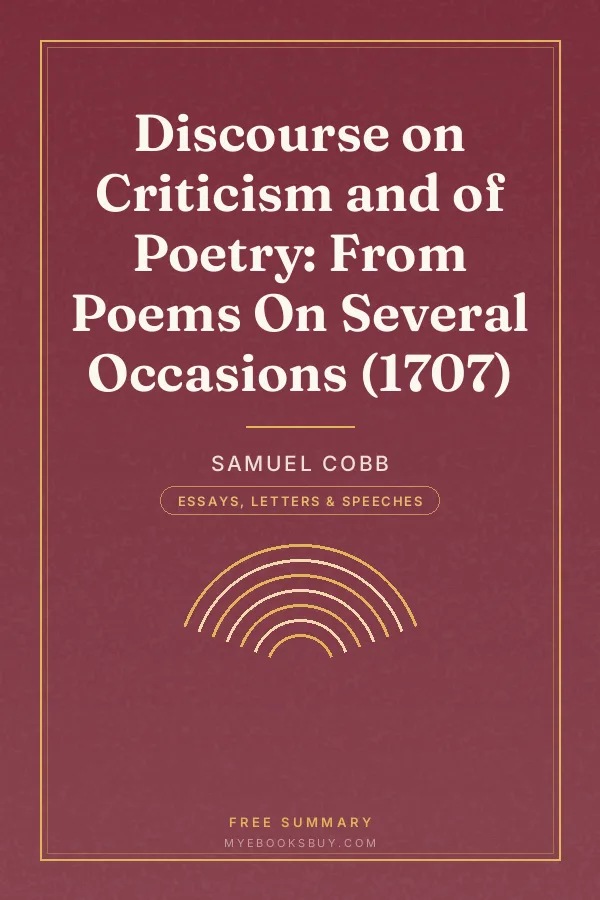 Cover of Discourse on Criticism and of Poetry: From Poems On Several Occasions (1707)