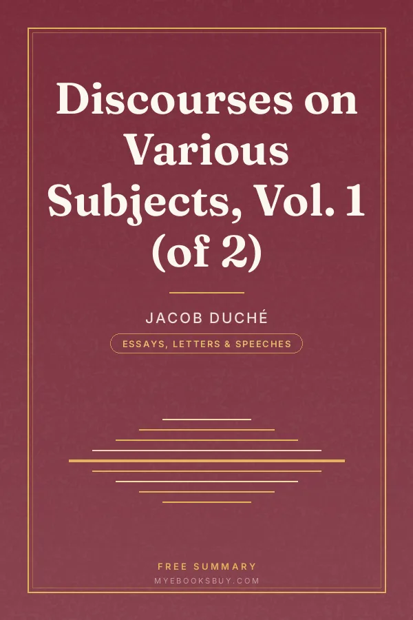Cover of Discourses on Various Subjects, Vol. 1 (of 2)