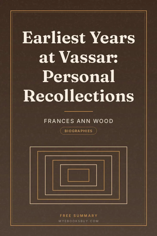 Cover of Earliest Years at Vassar: Personal Recollections