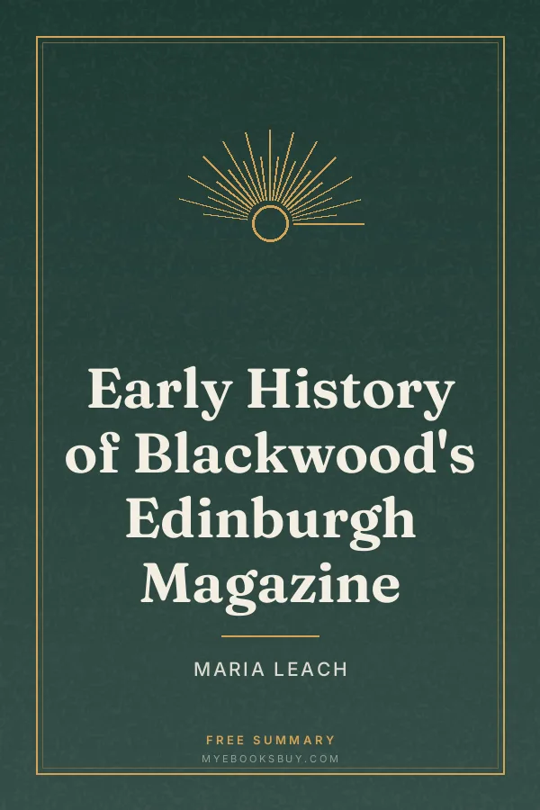 Cover of Early History of Blackwood's Edinburgh Magazine