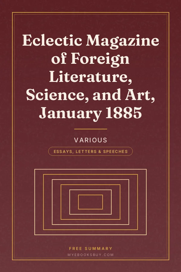 Cover of Eclectic Magazine of Foreign Literature, Science, and Art, January 1885