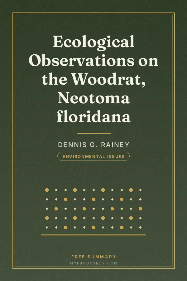 Cover of Ecological Observations on the Woodrat, Neotoma floridana