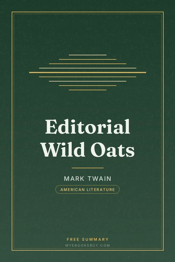 Cover of Editorial Wild Oats