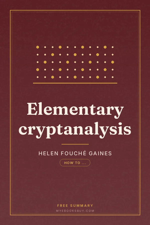 Cover of Elementary cryptanalysis