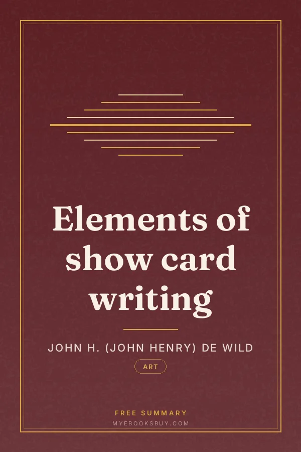 Cover of Elements of show card writing
