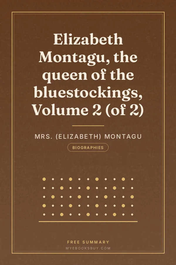 Cover of Elizabeth Montagu, the queen of the bluestockings, Volume 2 (of 2)