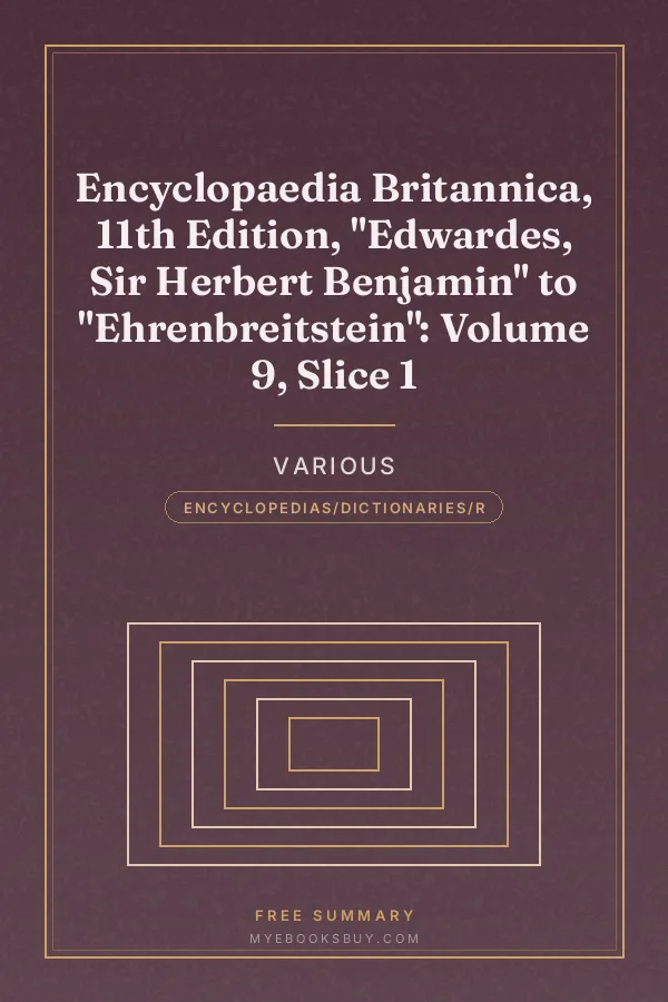 Cover of Encyclopaedia Britannica, 11th Edition, "Edwardes, Sir Herbert Benjamin" to "Ehrenbreitstein": Volume 9, Slice 1