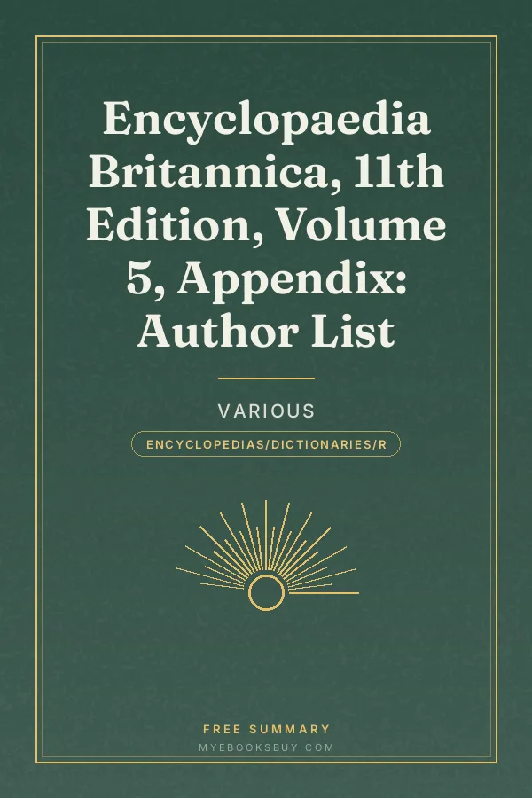 Cover of Encyclopaedia Britannica, 11th Edition, Volume 5, Appendix: Author List