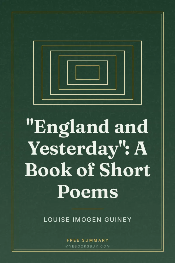 Cover of "England and Yesterday": A Book of Short Poems
