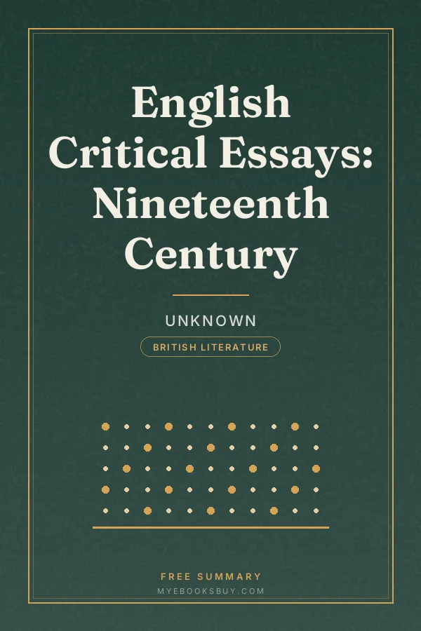 Cover of English Critical Essays: Nineteenth Century