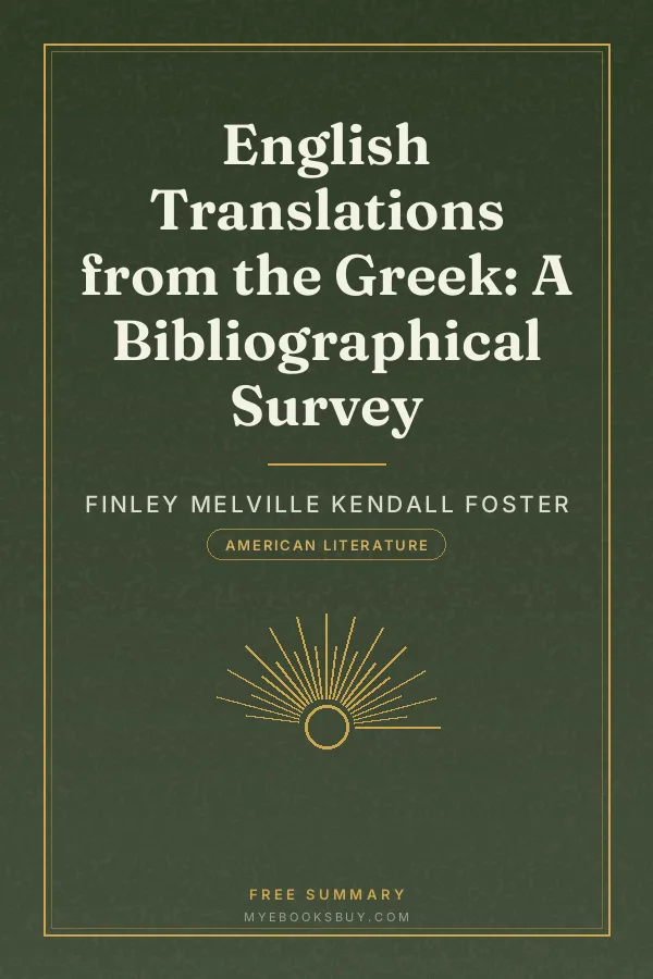 Cover of English Translations from the Greek: A Bibliographical Survey