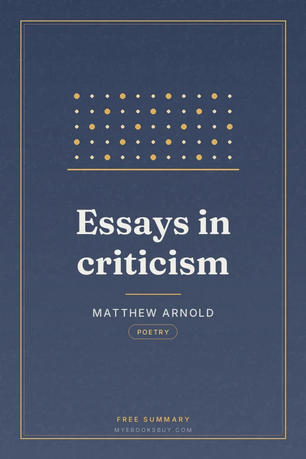 Cover of Essays in criticism