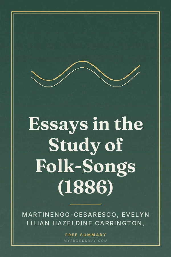 Cover of Essays in the Study of Folk-Songs (1886)