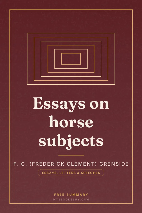 Cover of Essays on horse subjects