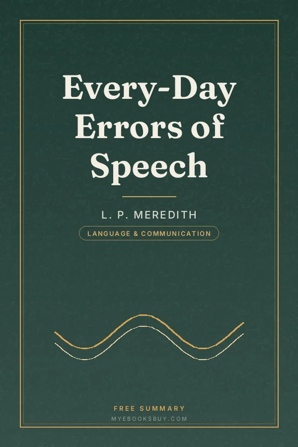 Cover of Every-Day Errors of Speech