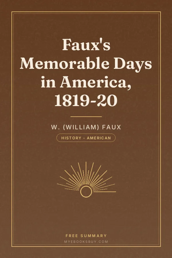 Cover of Faux's Memorable Days in America, 1819-20