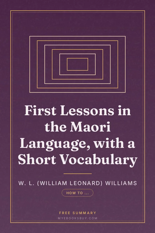Cover of First Lessons in the Maori Language, with a Short Vocabulary