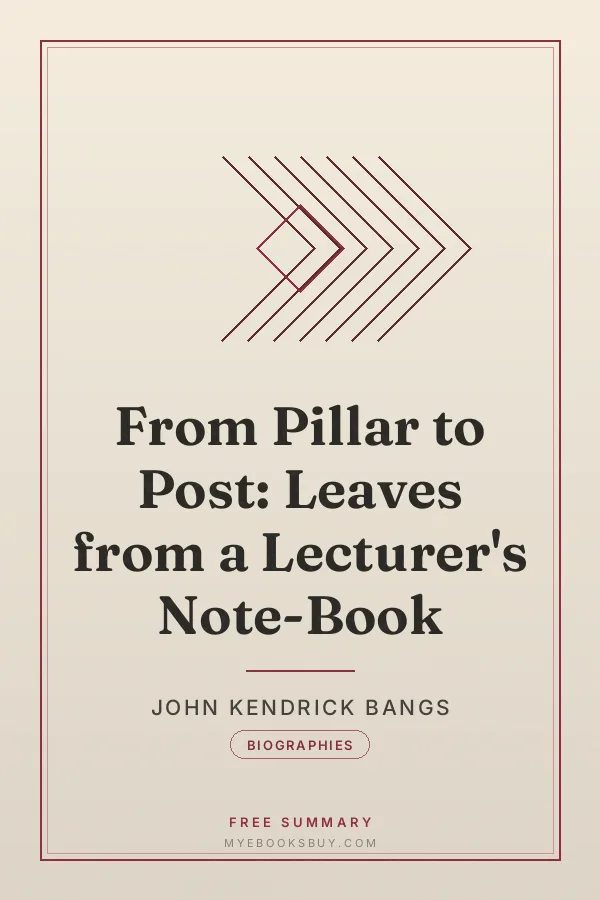 Cover of From Pillar to Post: Leaves from a Lecturer's Note-Book