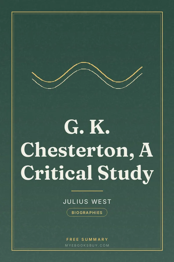 Cover of G. K. Chesterton, A Critical Study