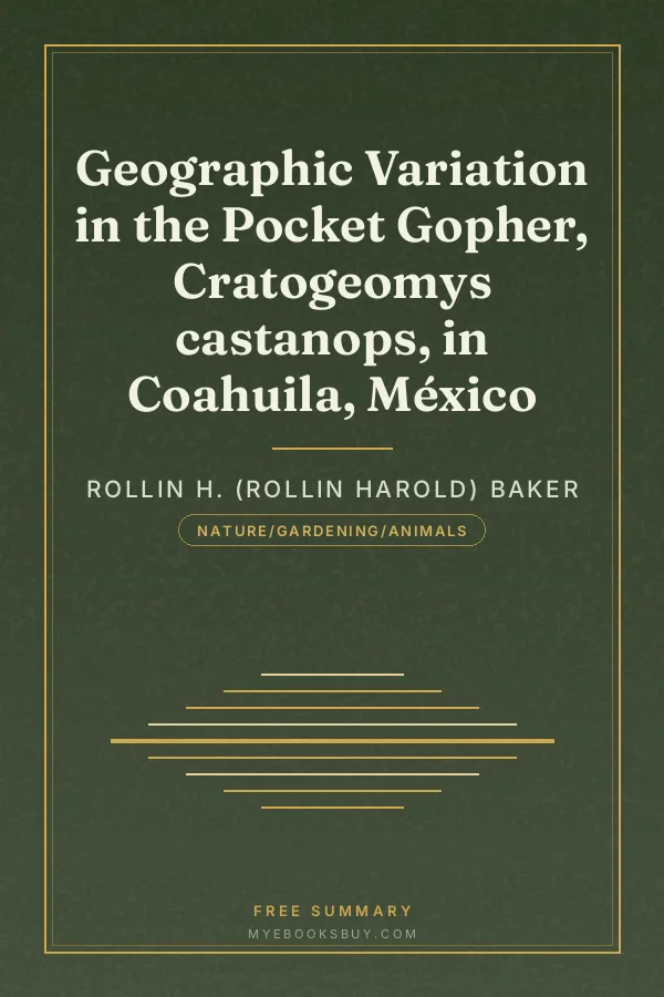 Cover of Geographic Variation in the Pocket Gopher, Cratogeomys castanops, in Coahuila, México