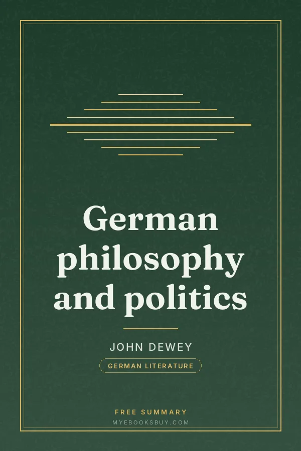 Cover of German philosophy and politics