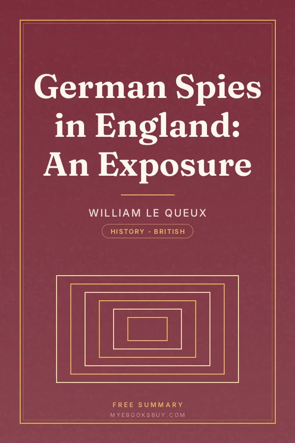 Cover of German Spies in England: An Exposure