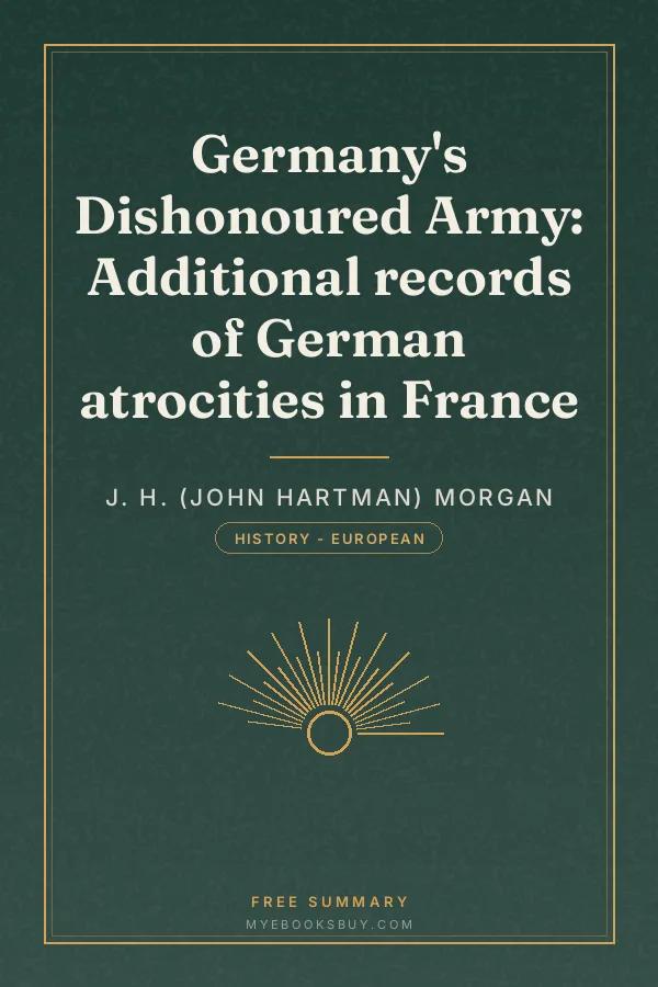 Cover of Germany's Dishonoured Army: Additional records of German atrocities in France
