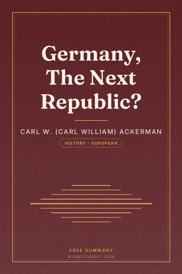 Cover of Germany, The Next Republic?