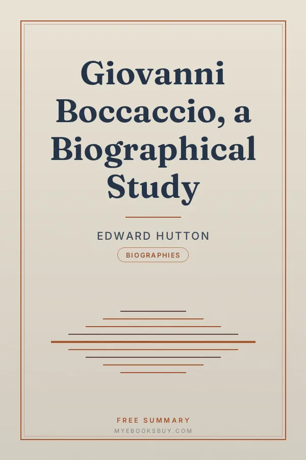 Cover of Giovanni Boccaccio, a Biographical Study