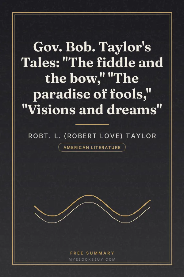 Cover of Gov. Bob. Taylor's Tales: "The fiddle and the bow," "The paradise of fools," "Visions and dreams"