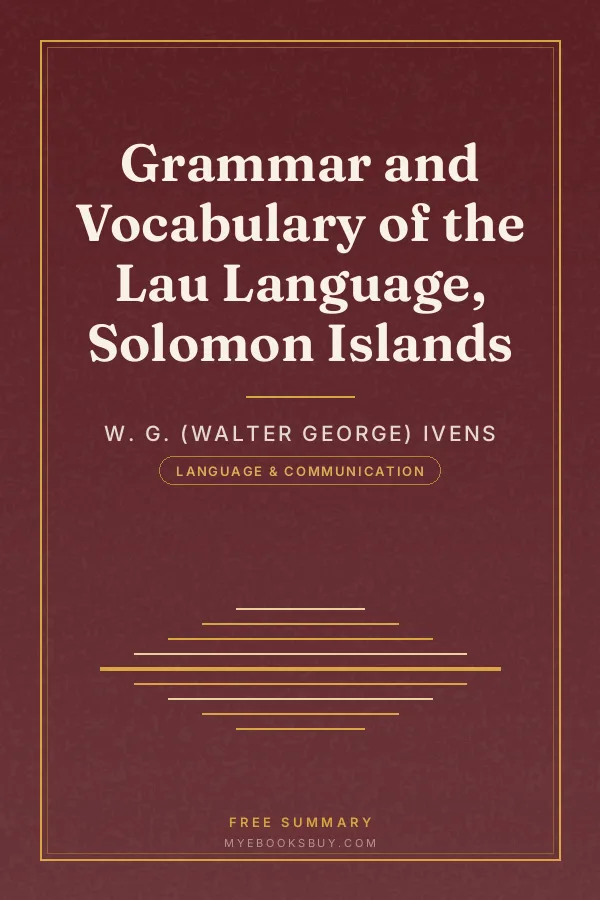Cover of Grammar and Vocabulary of the Lau Language, Solomon Islands