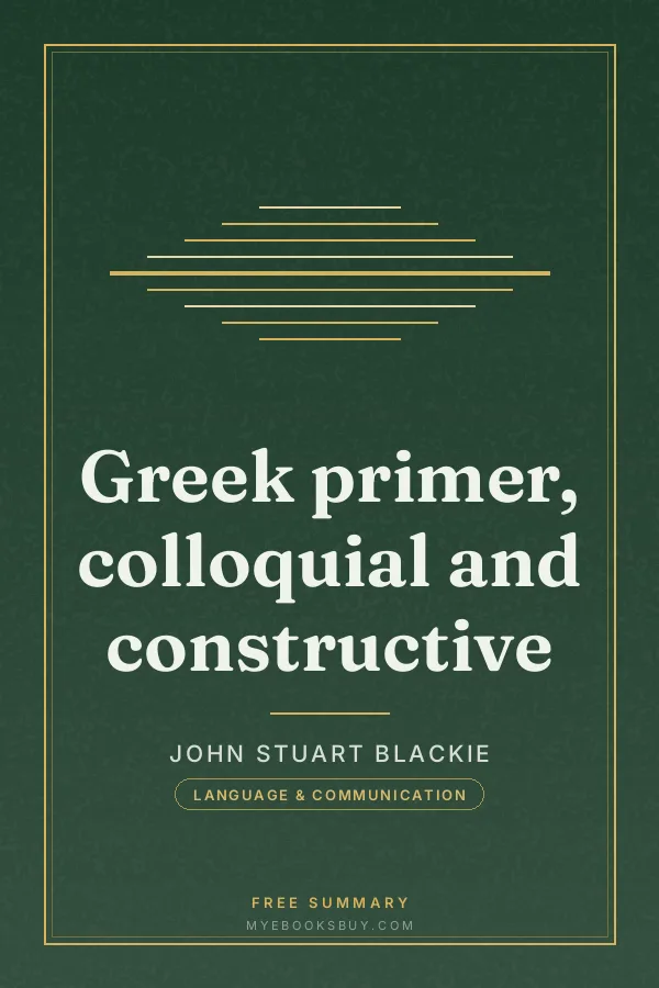 Cover of Greek primer, colloquial and constructive
