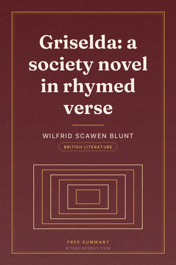 Cover of Griselda: a society novel in rhymed verse