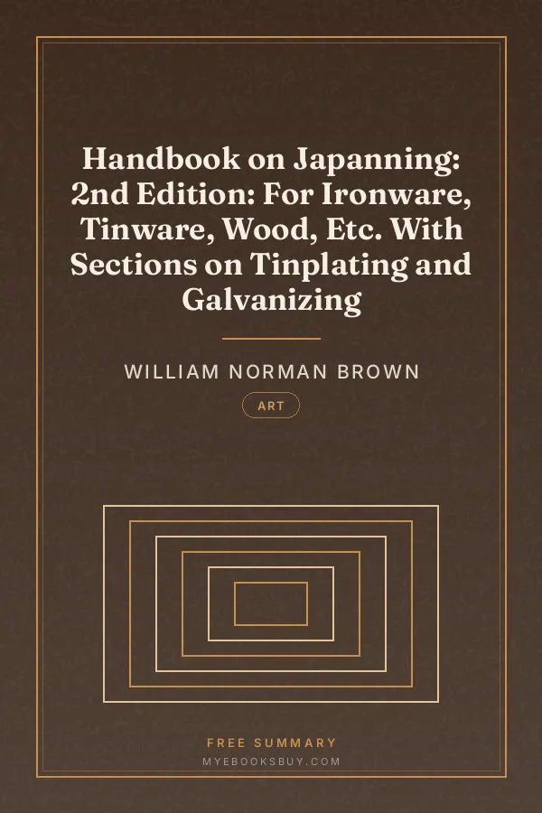 Cover of Handbook on Japanning: 2nd Edition: For Ironware, Tinware, Wood, Etc. With Sections on Tinplating and Galvanizing