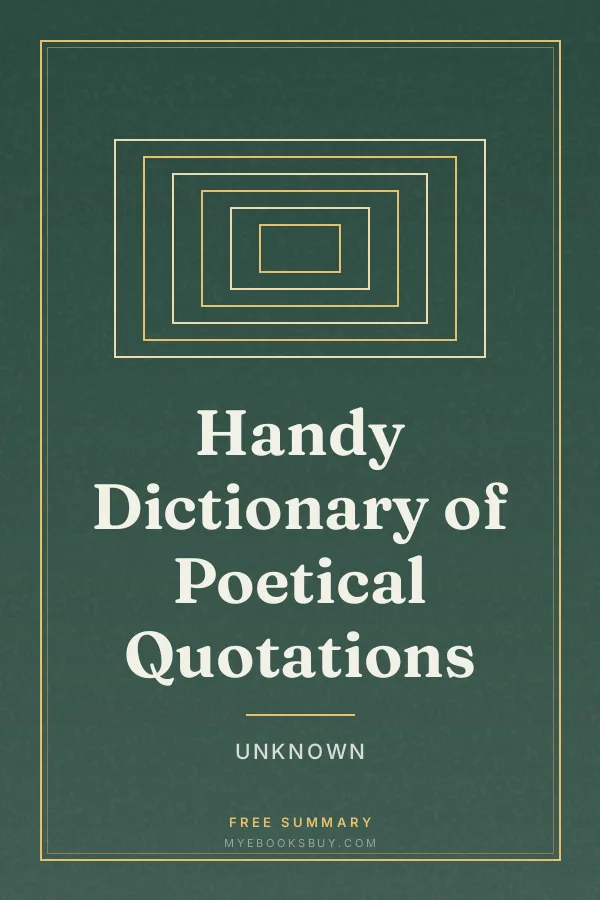 Cover of Handy Dictionary of Poetical Quotations