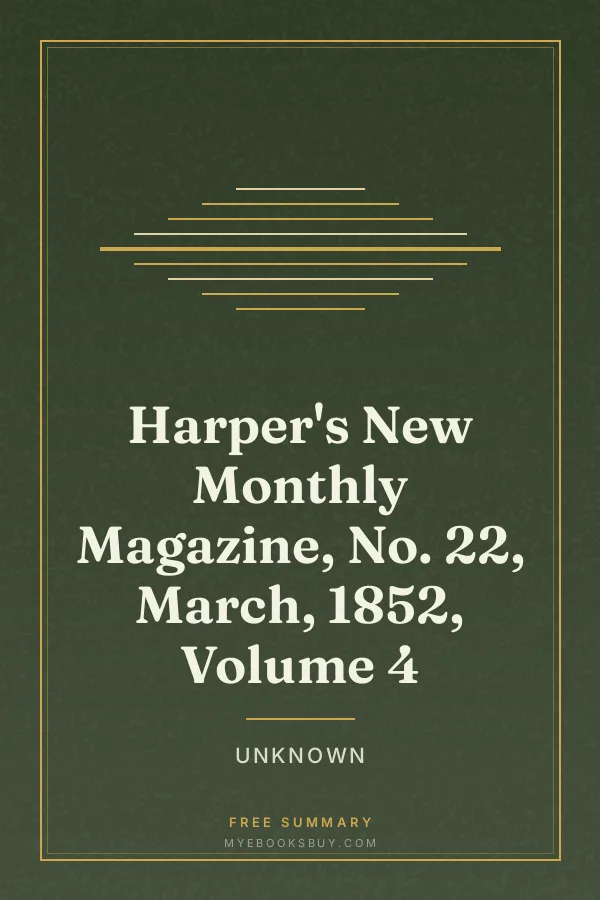 Cover of Harper's New Monthly Magazine, No. 22, March, 1852, Volume 4
