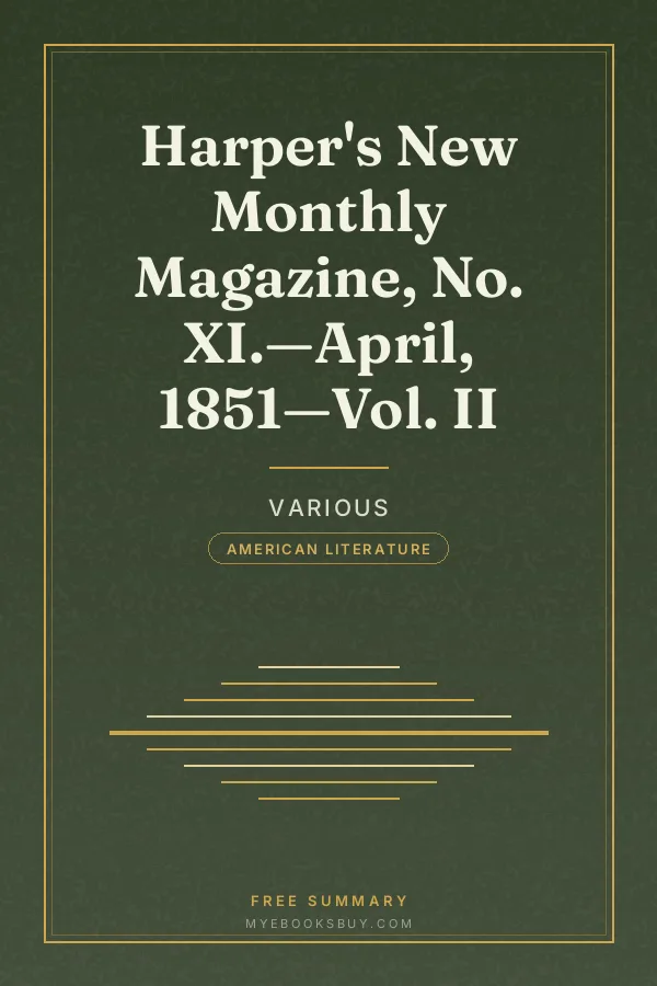 Cover of Harper's New Monthly Magazine, No. XI.—April, 1851—Vol. II
