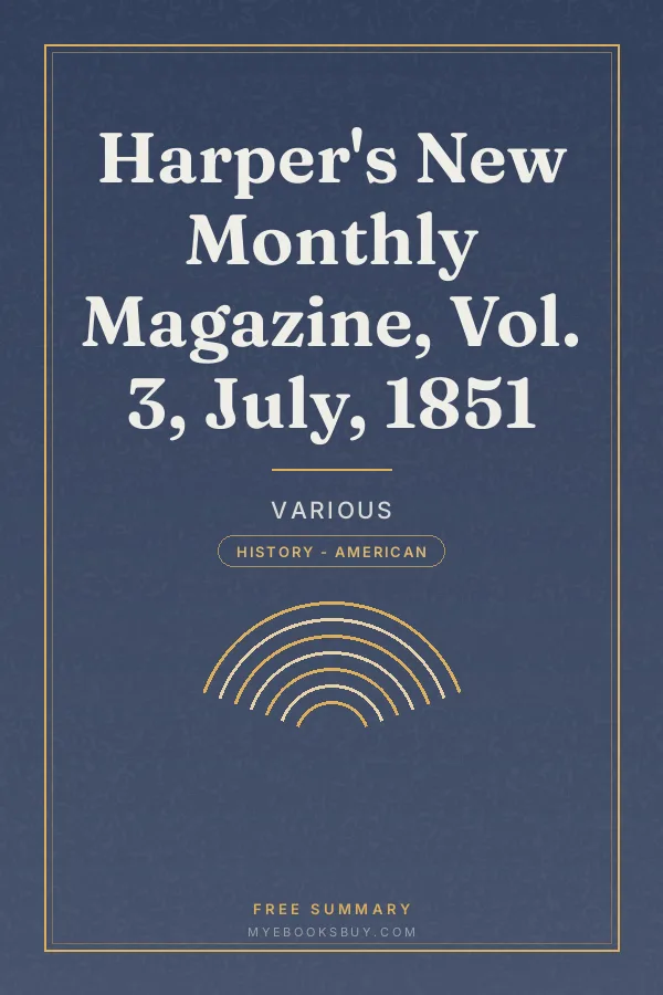 Cover of Harper's New Monthly Magazine, Vol. 3, July, 1851