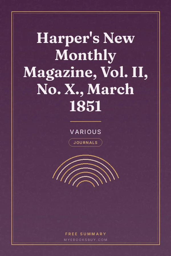 Cover of Harper's New Monthly Magazine, Vol. II, No. X., March 1851