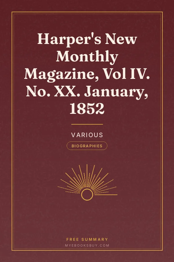 Cover of Harper's New Monthly Magazine, Vol IV. No. XX. January, 1852