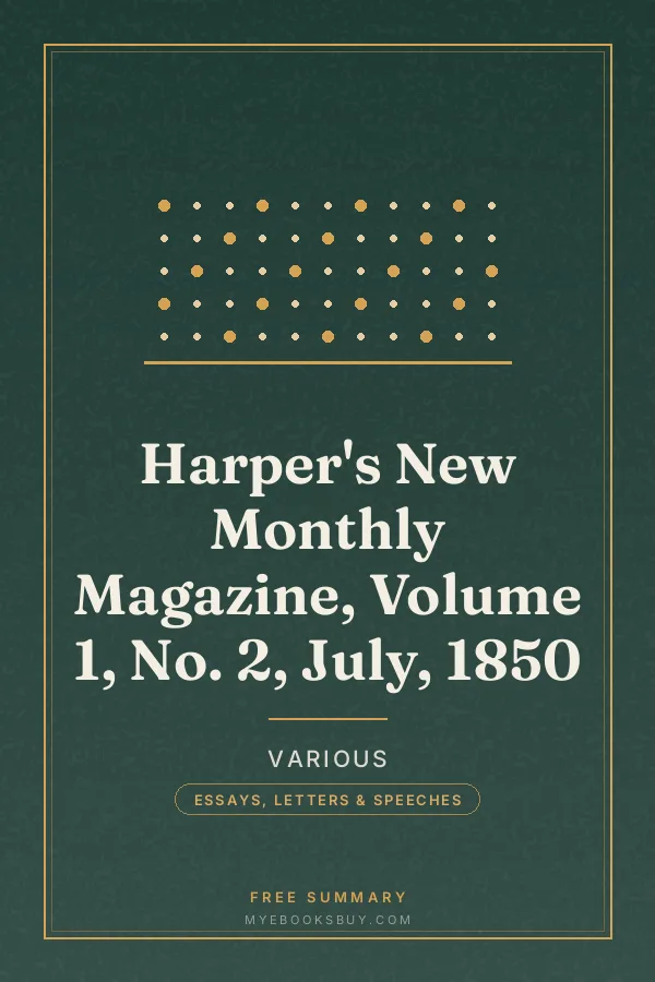 Cover of Harper's New Monthly Magazine, Volume 1, No. 2, July, 1850