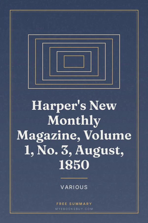 Cover of Harper's New Monthly Magazine, Volume 1, No. 3, August, 1850