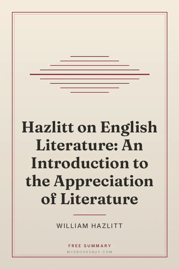 Cover of Hazlitt on English Literature: An Introduction to the Appreciation of Literature